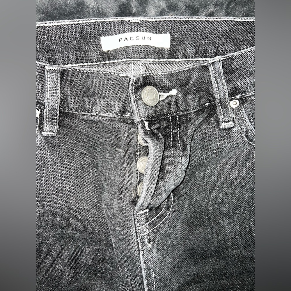 Pacsun Black Low Rise Straight Leg Jeans Size 27 - Picture 8 of 10